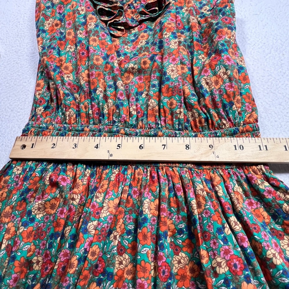 Draper James Dress Women S Floral Ruffle Meadow Tiered Midi Pockets Boho Prairie - Picture 9 of 11